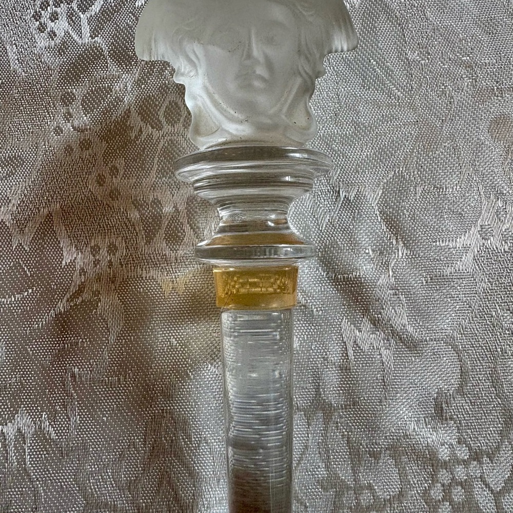 Versace Glass Decanter Topper with Medusa Face Design